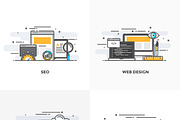 Flat Line Color Conceptual icons, a Technology Illustration by Creative Graphics (Thumbnail 2 of 2)