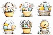 Easter Basket Clipart Set, an Illustration by Libby Wishes (Thumbnail 3 of 8)