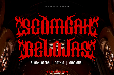 Scomgah Gelojas - Medieval Font, a Blackletter Font by Iqsiart Studio