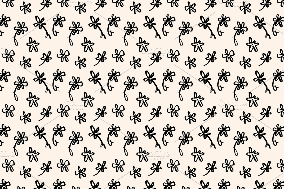 Black&White Floral Seamless Patterns, a Pattern Graphic by Lyolya Profitrolya (Photo 7 of 7)