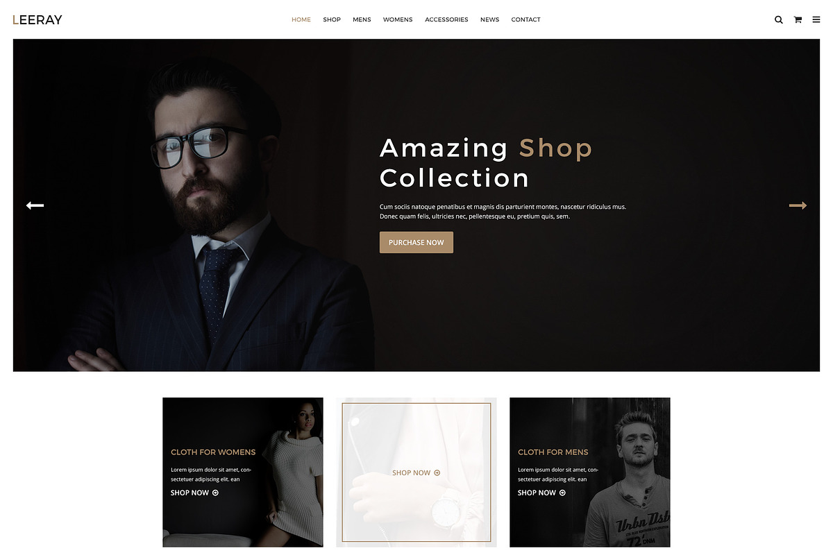 Leeray Fashion Ecommerce Template, a Websites & App Template by mine-tech (Photo 2 of 16)