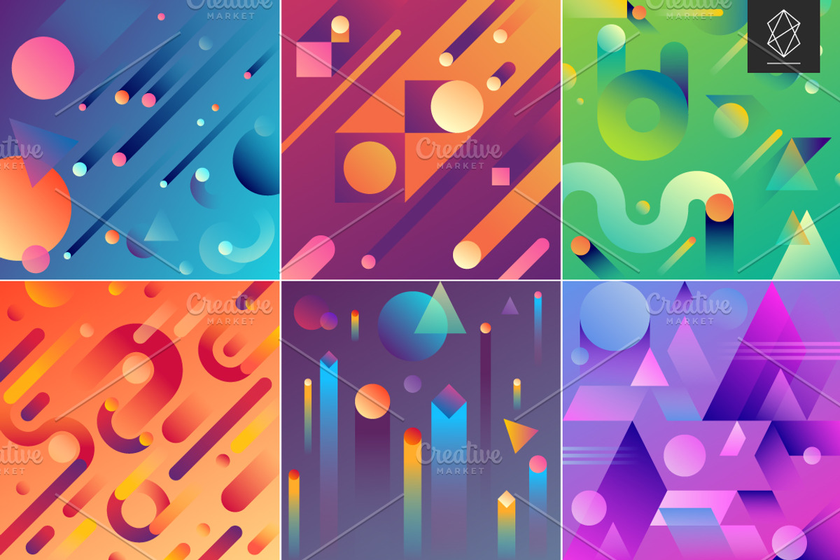Geometric fluid gradient backgrounds, a Pattern Graphic by Yury Velikanov (Photo 2 of 5)