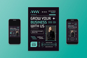 Futuristic Grow Your Business Flyer, a Flyer Template by Aiyari Graphic