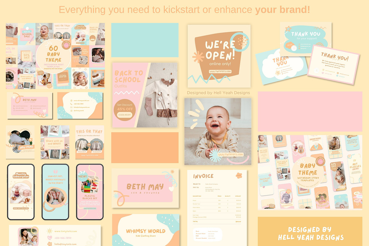 Baby Theme Branding Starter Kit, a Branding & Logo Template by Hell Yeah Designs (Photo 5 of 15)