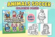 Animals Soccer Coloring Pages, an Animal Illustration by Inkivelle Studio (Thumbnail 1 of 3)