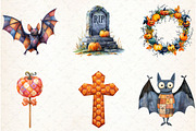 Halloween Patchwork Clipart PNG, an Illustration by Libby Wishes (Thumbnail 2 of 7)