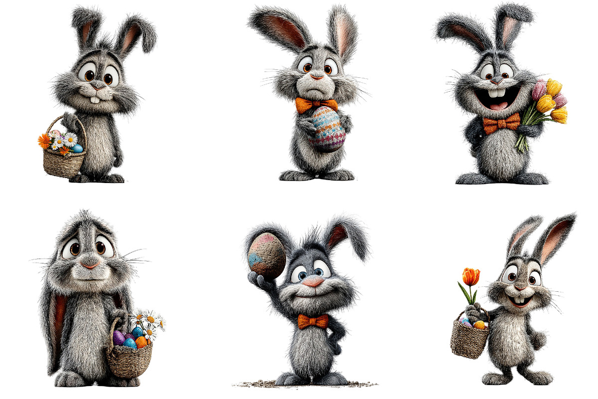 Whimsical Easter Bunny Rabbit Clipar, an Illustration by Sublimation Artist (Photo 5 of 7)
