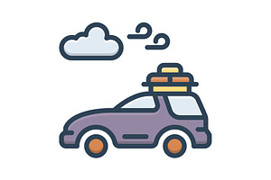 Travel car travel color icon, a Duotone Icon by Creative priyanka