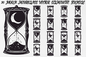 Moon Hourglass Design Bundle, an Illustration by jahid234