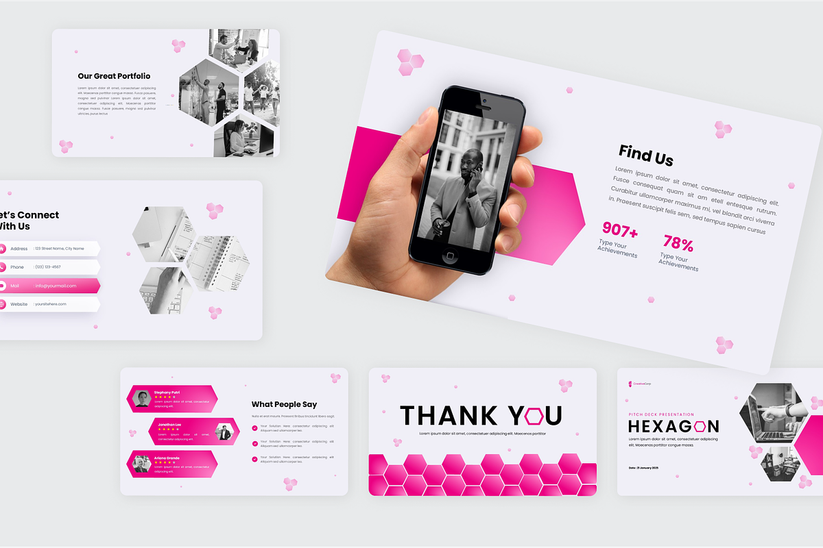 Creative Hexagon PowerPoint, a Presentation Template by SquidPixey (Photo 5 of 6)