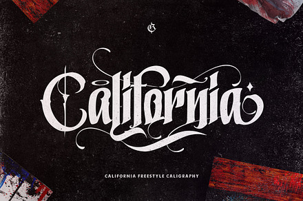 California Style + Extra slant, a Blackletter Font by Rvq Type Foundry