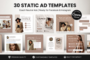 30 Coach Static Ad Templates Meta, a Social Media Template by DigiPax (Thumbnail 1 of 10)
