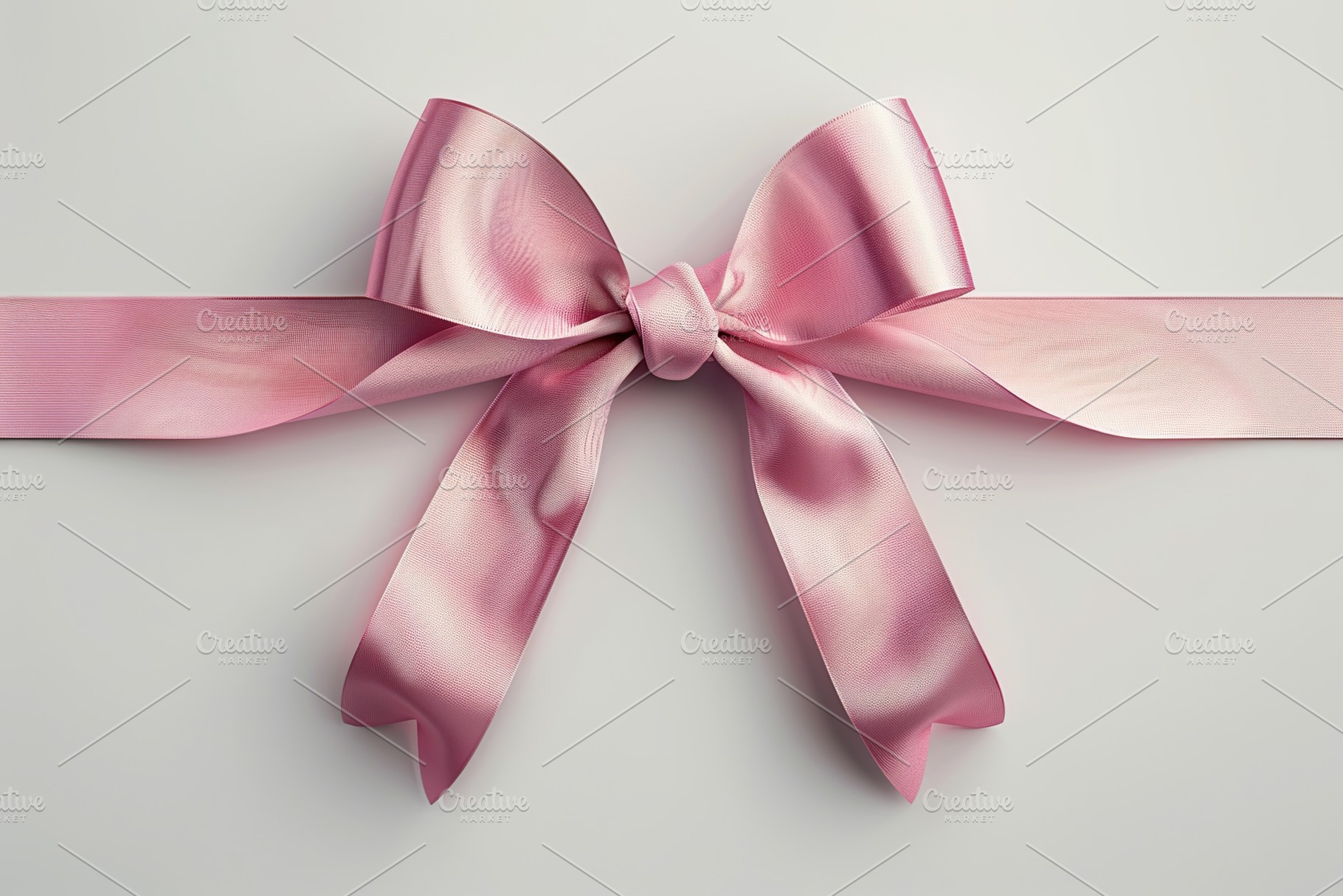 Pink satin ribbon bow on white background, a Beauty & Fashion Photo by AlyaAnd