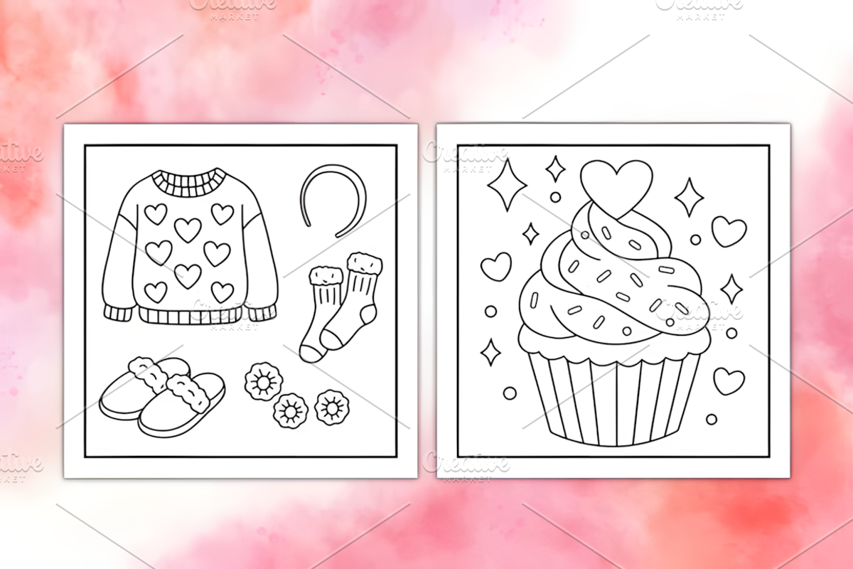 Comfy Girl Bold and Easy Coloring, a Decorative Illustration by Coco Bloom (Photo 2 of 4)