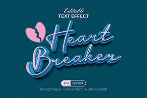 3D Text Effect Heartbreaker Style