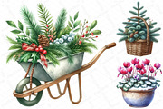 Christmas Garden Watercolor Clipart, an Illustration by DreamPrint404 (Thumbnail 3 of 5)