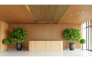 Modern Lobby Design with Wooden, an Architecture Photo by Lermont51