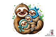 Mother Sloth Holding Baby Sloths PNG, a Graphic by Clipart Bloom (Thumbnail 2 of 11)