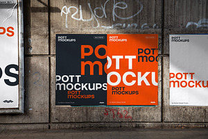 urban poster mockup concrete wall