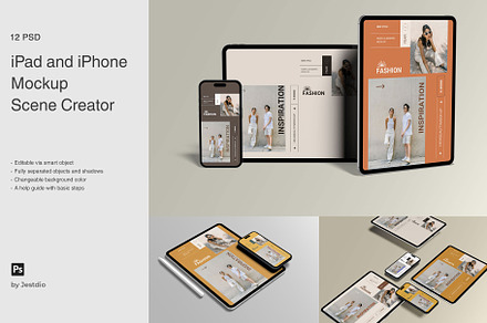 iPad & iPhone Mock-up Scene Creator, an iPad Mockup by Jestdio