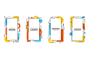 Memphis frame borders, templates, a Decorative Illustration by Buch&Bee