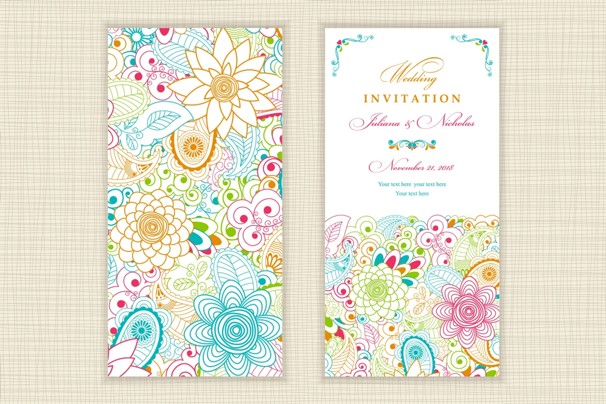 Set of Invitation and patterns, a Card Template by NataLito (Photo 4 of 7)