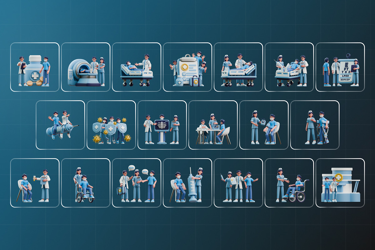 Doctor & Staff 3D Character Pack, a Characters & Person 3D Model by Haps Space (Photo 4 of 4)