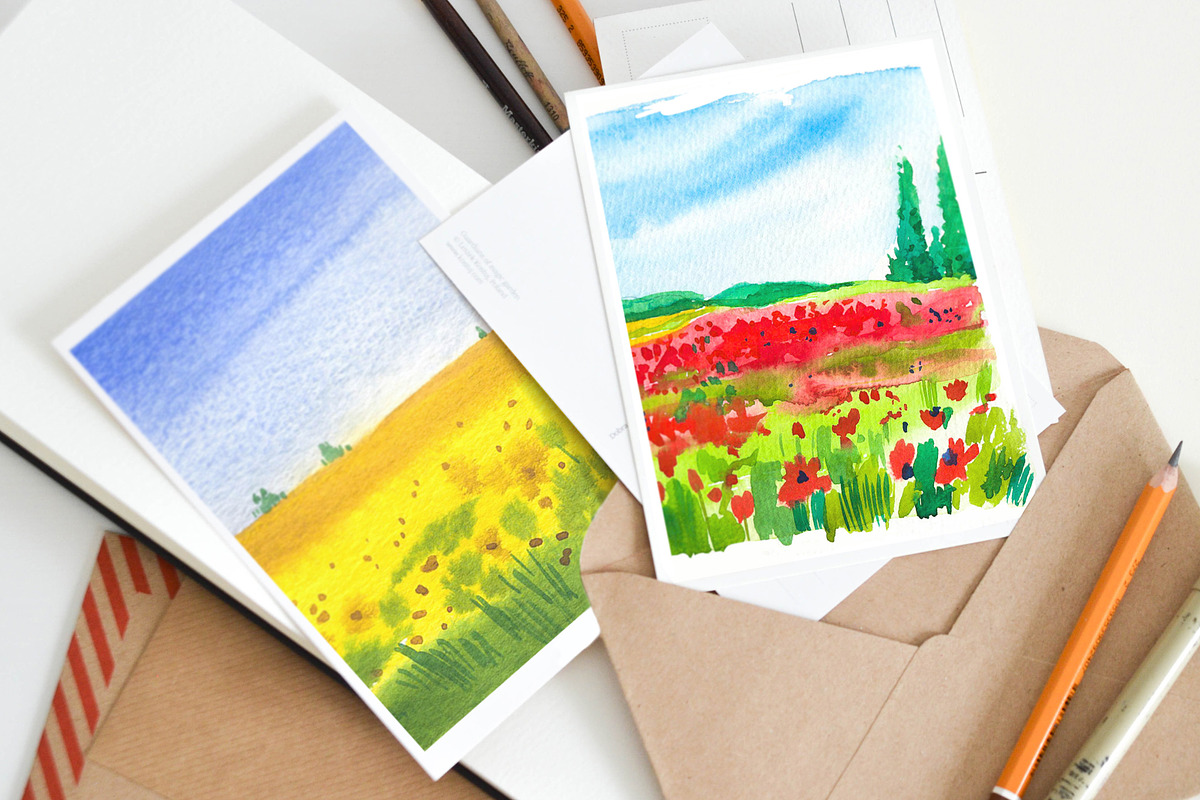 Watercolor Landscapes, a Graphic by Mona Monash (Photo 4 of 7)