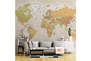 Vector World Map - Large&Detailed, a Decorative Illustration by PorcuPen Works (Thumbnail 7 of 9)