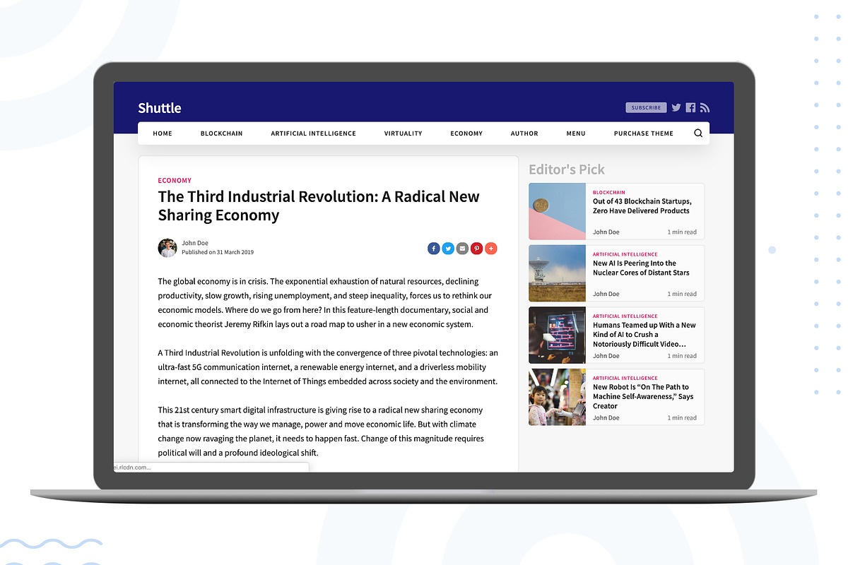 Shuttle – Ghost Theme, a Websites & App Template by Stylesheets.dev (Photo 3 of 6)