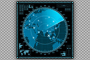 Vector radar screen with planes, a Technology Illustration by MSA-Graphics (Thumbnail 2 of 2)