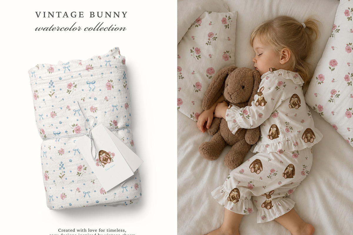 Vintage Bunny Watercolor Collection, an Animal Illustration by Ooh Lily (Photo 5 of 20)