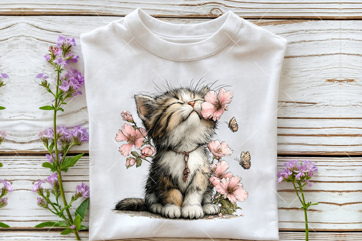 Whimsical Summer Cats Clipart, a Seasonal Illustration by OK Design (Photo 5 of 6)