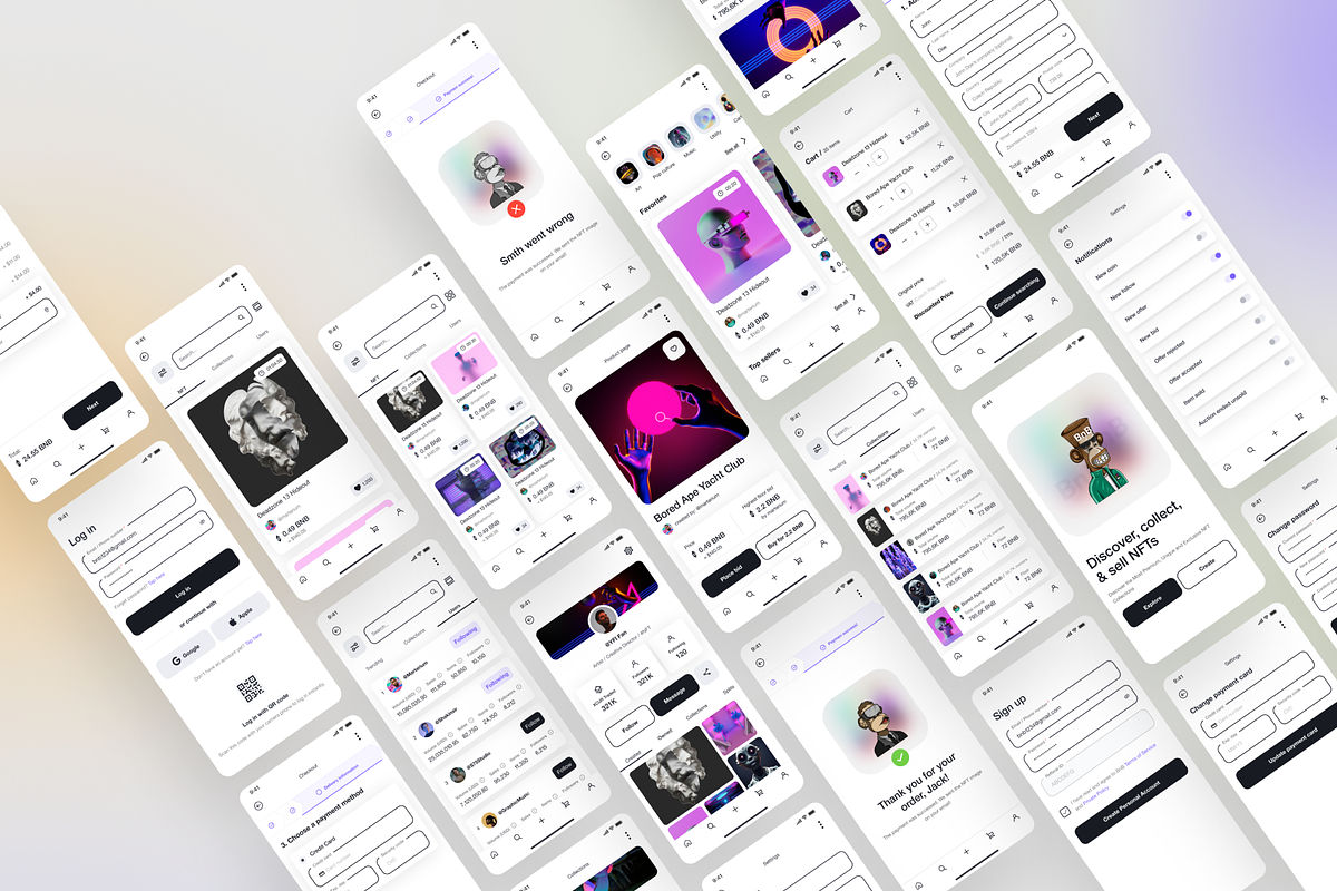 NFT app, an UI Kit Template by Julia Shagofferova (Photo 2 of 7)