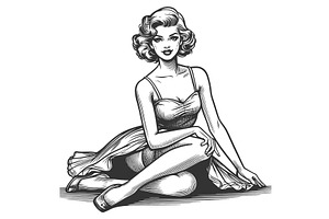 Retro Pin-Up Girl In Classic Pose