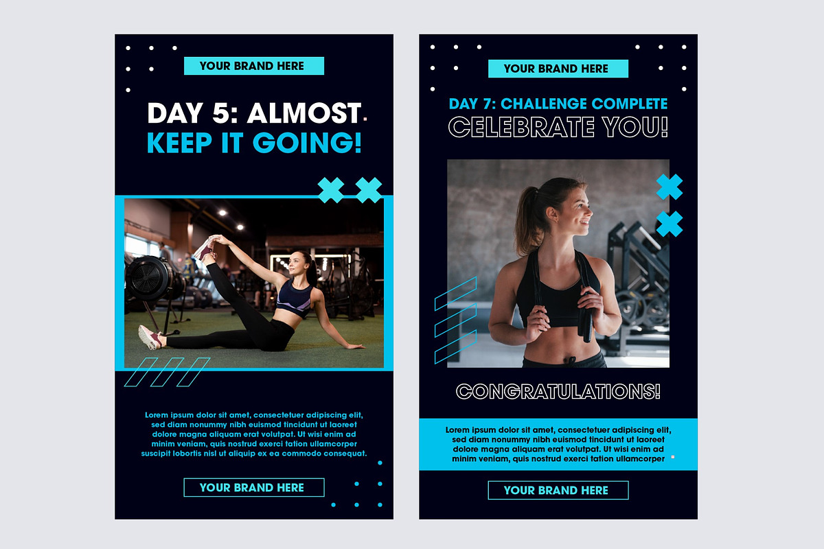 Fitness Challenge Daily Stories, a Templates & Theme by studiogstock (Photo 2 of 4)
