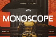Monoscope – Modern Sci-Fi Sans Serif, a Sans Serif Font by Vadovastd (Thumbnail 1 of 7)
