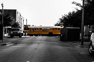 School bus stock photograph