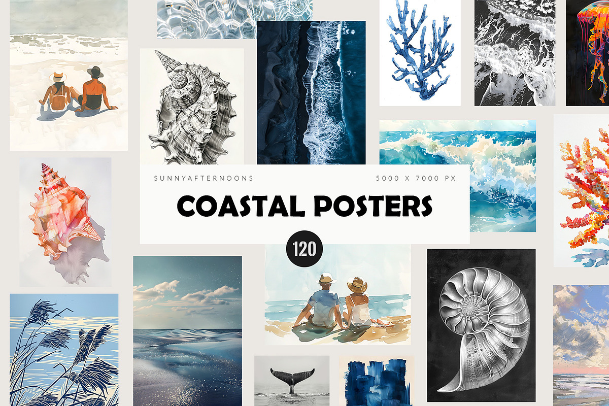 Coastal Wall Gallery Posters, a Graphic by SunnyAfternoons (Photo 1 of 14)