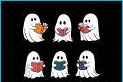 Ghost Reading Books Retro SVG, an Object Graphic by Creativeusart (Thumbnail 2 of 4)