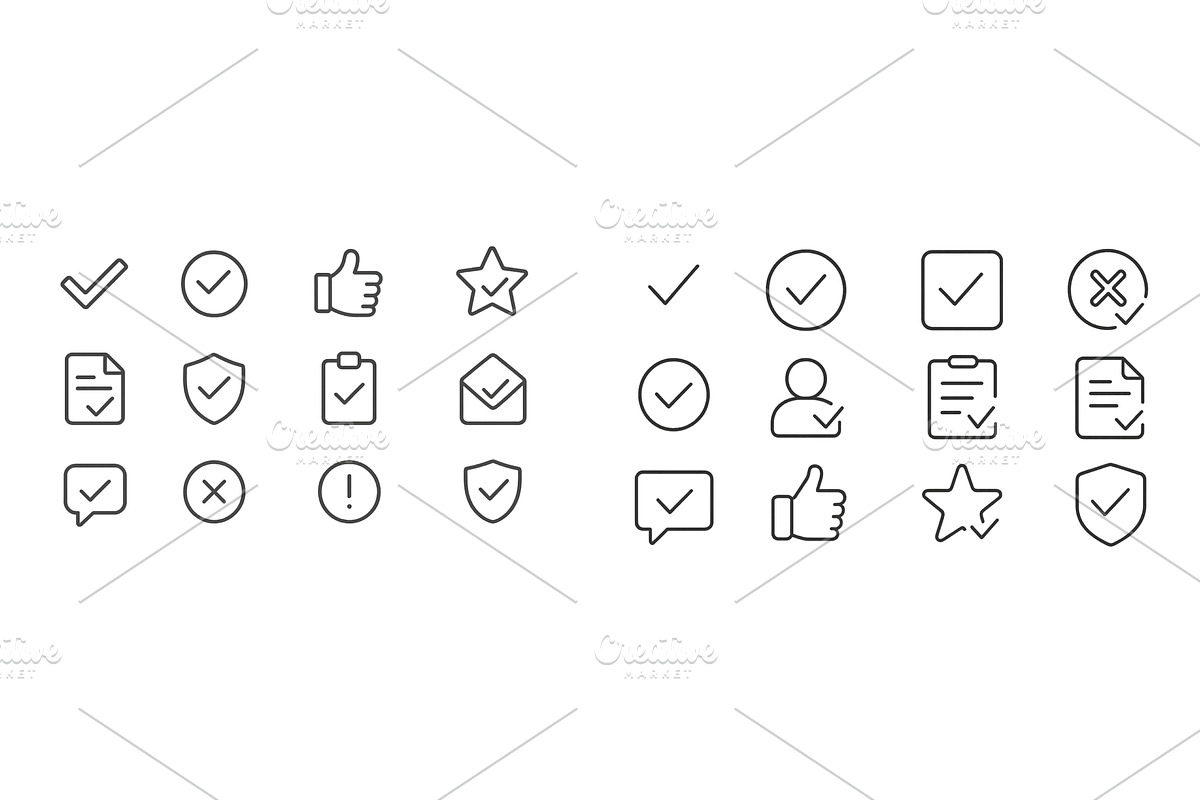 Collection of simple line icons, an Object Illustration by ZinetroN