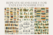 8 Bookish Seamless Patterns, a Pattern Graphic by Inknfolly (Thumbnail 2 of 3)