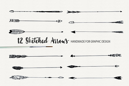 12 Hand Sketched Arrows