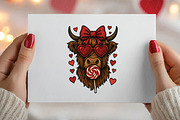 Highland Cow png, Valentine Coquette, an Illustration by DreamPrint404 (Thumbnail 5 of 8)