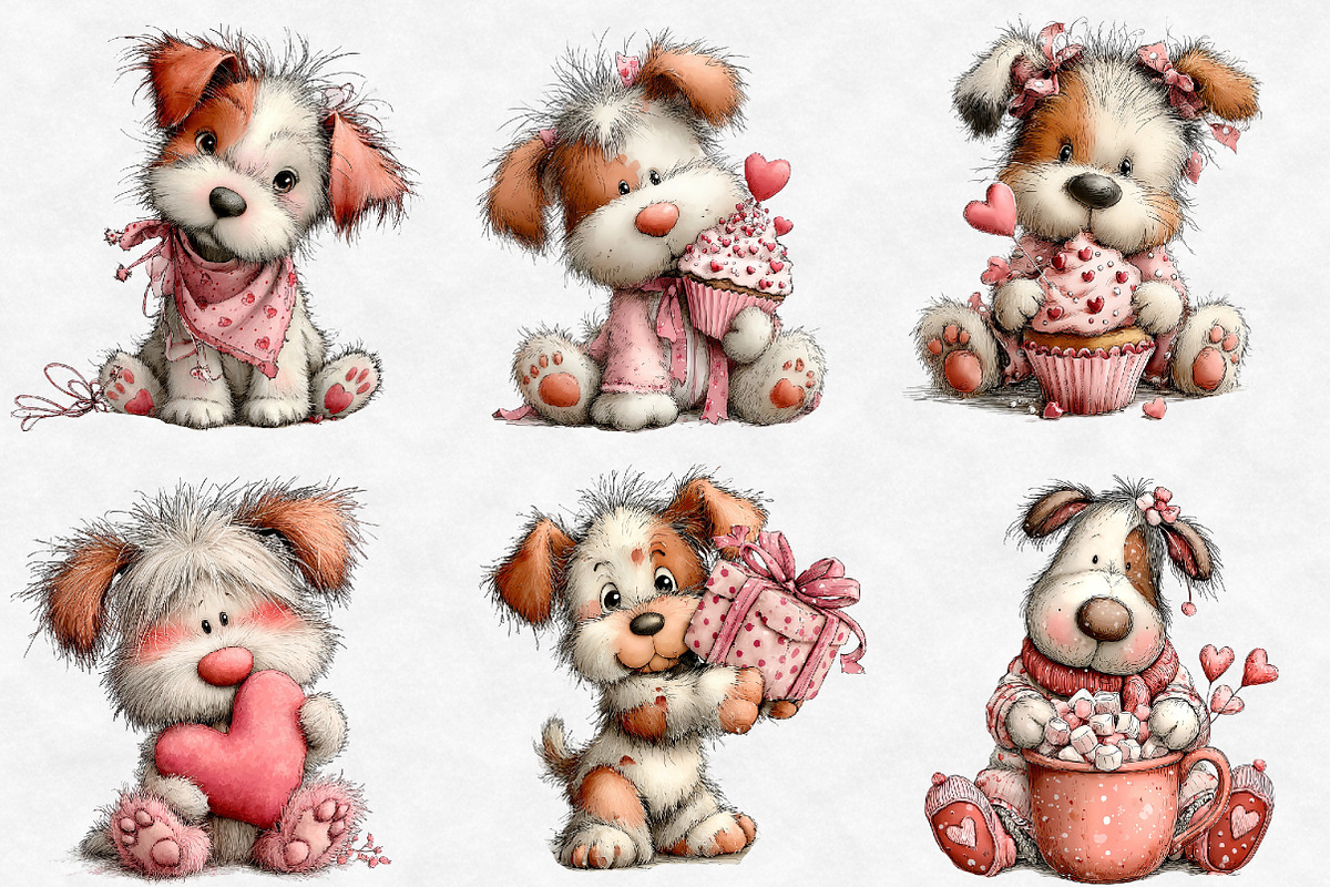 Whimsical Valentine Dog clipart, an Illustration by Designworld (Photo 5 of 6)
