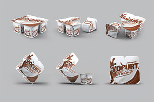 Plastic Container for Yogurt Mockup, a Packaging Mockup by Hubzway