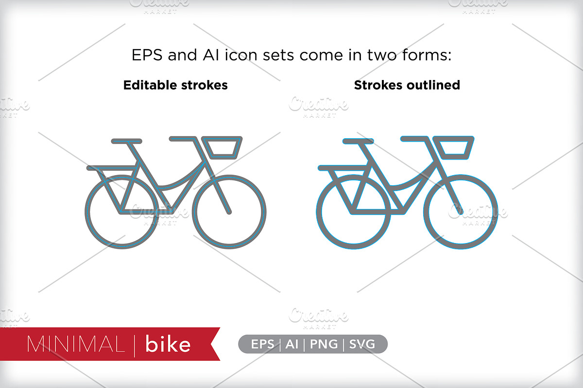 Minimal bike icons, an Outline Icon by Picture Window (Photo 3 of 5)