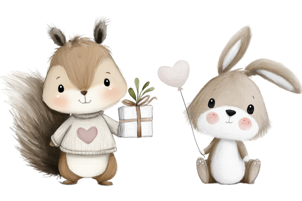 Woodland Valentines Animals, an Illustration by Designworld (Photo 3 of 6)