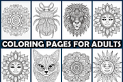 Mandala Adults Coloring Pages, an Animal Illustration by maggiesar (Thumbnail 3 of 4)
