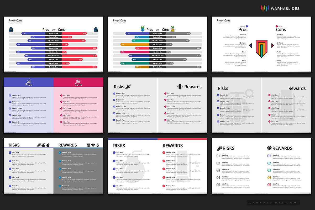 Pros & Cons PowerPoint Templates, a Presentation Template by Warna Works (Photo 6 of 7)
